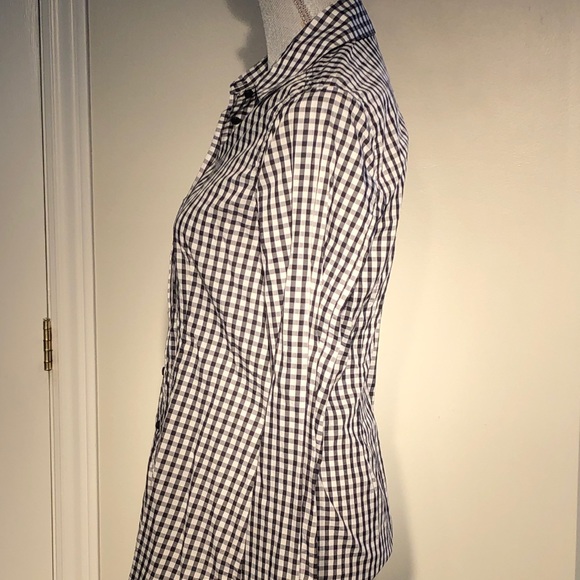 Guess black and White checkered blouse - Picture 3 of 6